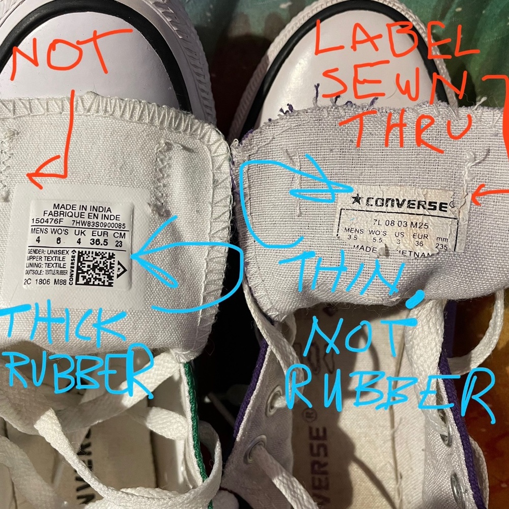 HOW TO SPOT FAKE CONVERSE SHOES - Picture 4 of 6